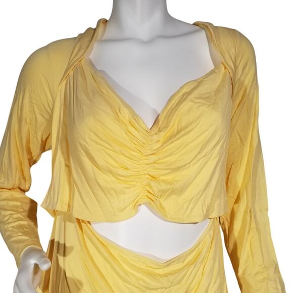 Eloquii Pullover V-Neck Stretch Top Yellow Size 22/24 NWT - Picture 2 of 6